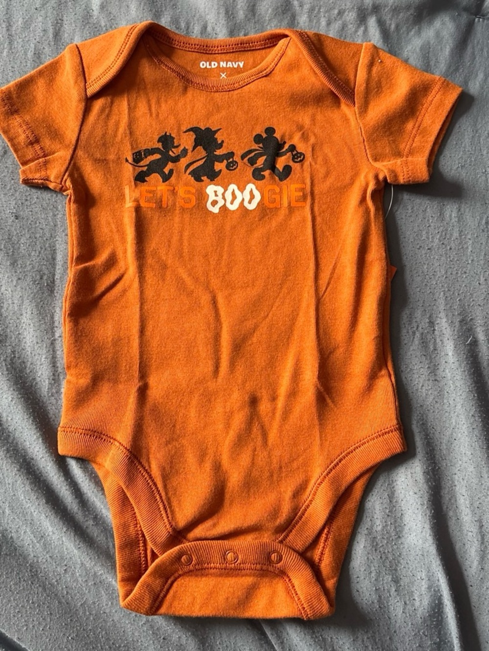 Disney Orange Halloween 'Let's Boogie' Trick-or-Treat Baby One-Piece